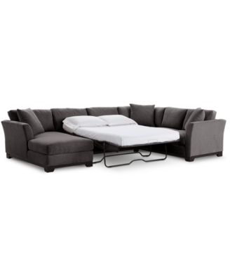 Furniture - Elliot II 3-Pc. Chaise Sleeper Sectional