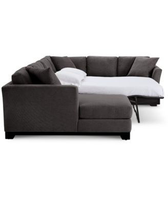 Elliot II 138" Fabric 3-Piece Chaise Sleeper Sectional, Created for Macy's