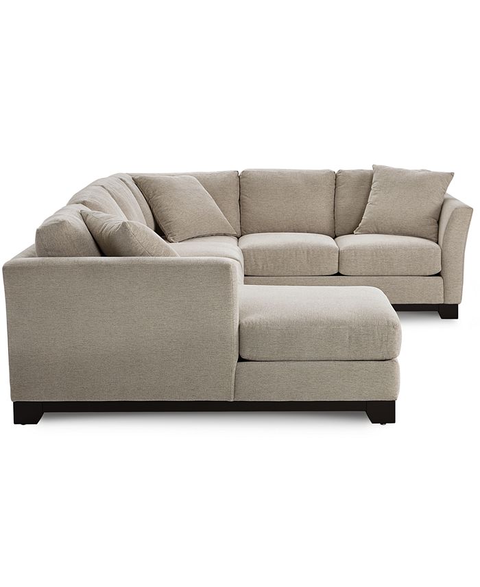 Furniture Elliot II 138" Fabric 3Piece Chaise Sleeper Sectional