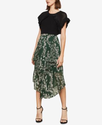 BCBGMAXAZRIA - Stream of Bloom Asymmetrical Skirt