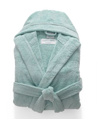 Luxury Spa Day At Home: Turkish Cotton Hooded Bath Robe - Calf Length, 3/4 Sleeves (Unisex, From Grand Blanc)