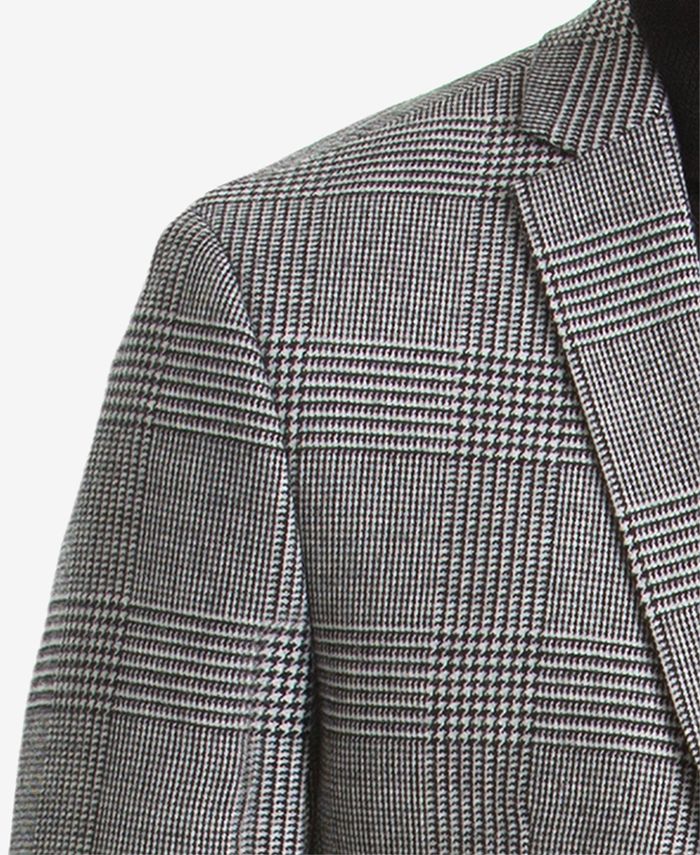 Bar III Men's SlimFit Black/White Plaid Suit Jacket, Created for Macy