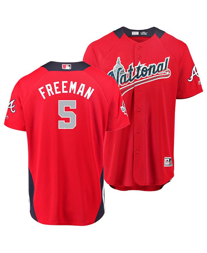 Men's Majestic Freddie Freeman Red Atlanta Braves Official Cool Base Player  Jersey