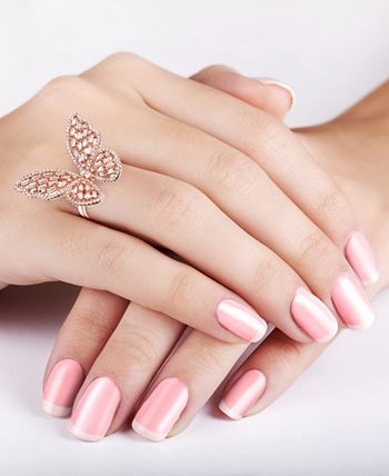 Macy s Cubic Zirconia Butterfly Ring in 14k Rose Gold Plated