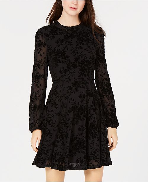 American Rag Juniors Burnout Velvet Fit Flare Dress Created For