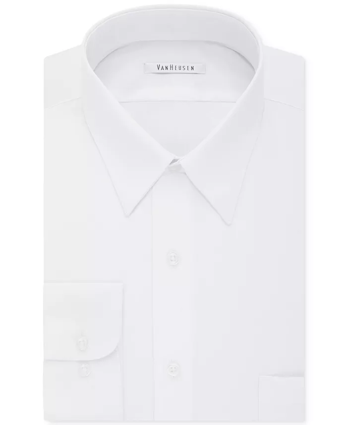 Men's Big & Tall Fit Wrinkle Free Poplin Solid Dress Shirt - thumbnail 3