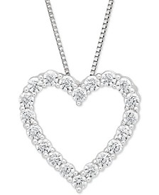 IGI Certified Lab Grown Diamond Heart 18" Pendant Necklace (1/2 ct. t.w.) in 14k White Gold