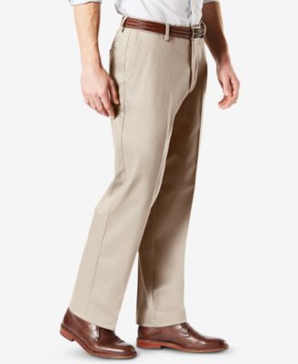 Men's Signature Lux Cotton Classic Fit Creased Stretch Khaki Pants