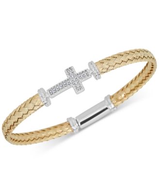 Cross Braided Mesh Bangle Bracelet 