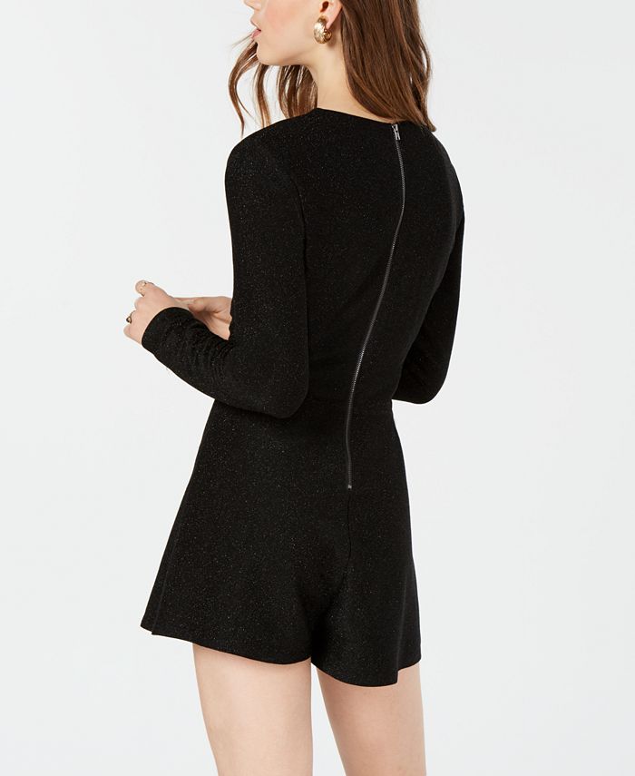 Material Girl Juniors' Shine TieFront Romper, Created for Macy's Macy's