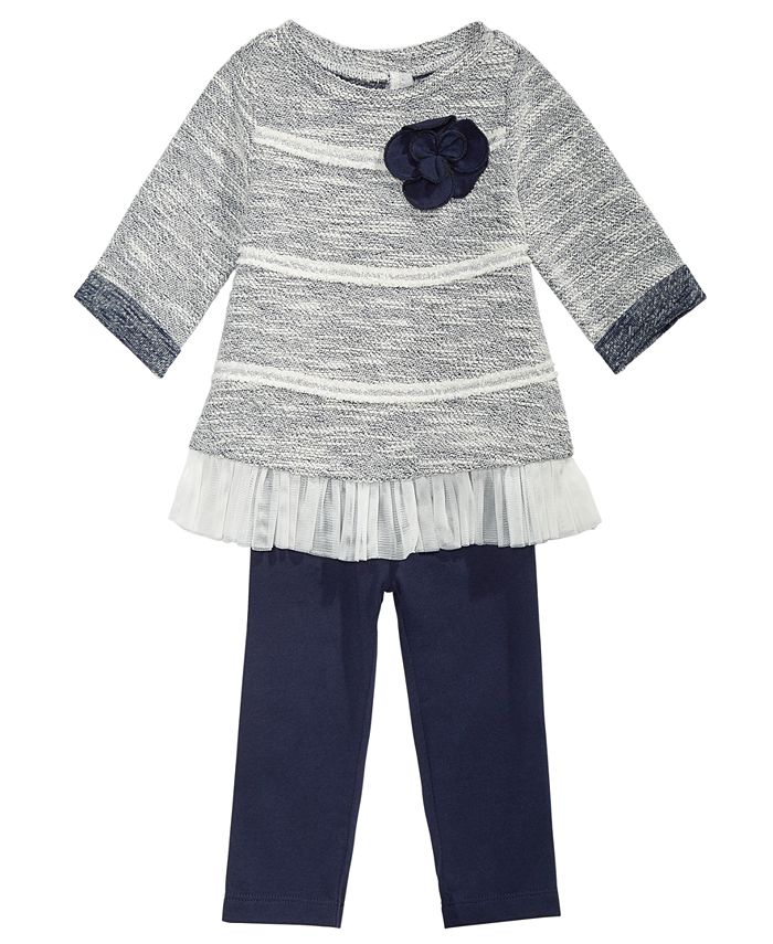 First Impressions Baby Girls 2Pc. Textured Tunic & Leggings Set