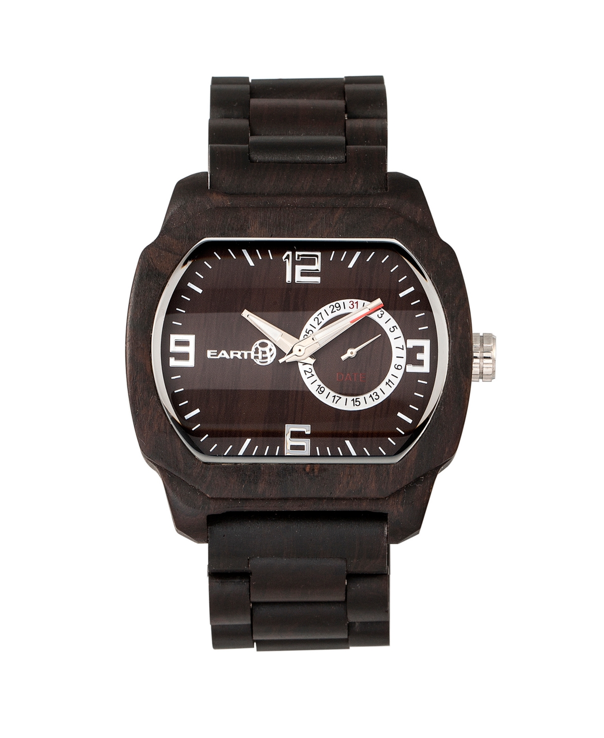 Scaly Wood Bracelet Watch W/Date Brown 46Mm - Dark Brown