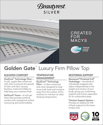 Beautyrest golden gate best sale luxury firm pillowtop