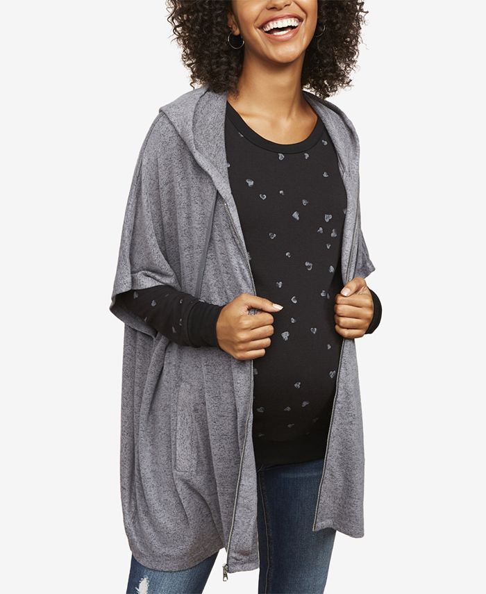 Motherhood Maternity ShortSleeve ZipFront Hoodie Macy's