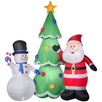 National Tree Company - National Tree AirblownSanta and Snowman Tree
