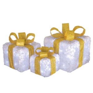 National Tree Company Pre-Lit White Gift Box Assortment