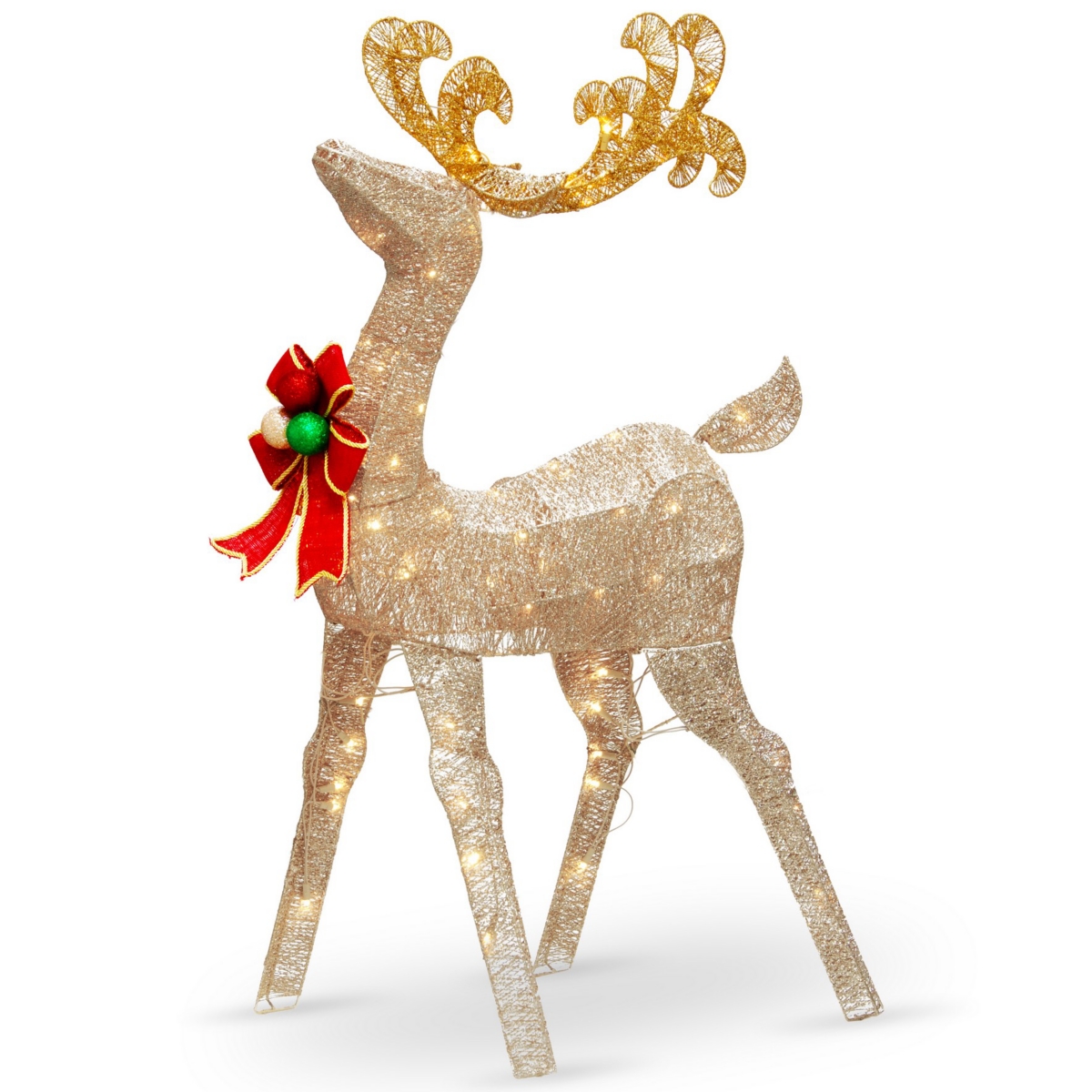National Tree Reindeer Decoration with White Led Lights