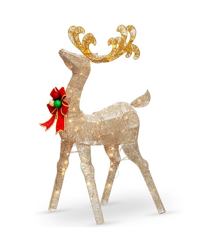 National Tree Company - National Tree 48" Reindeer Decoration with White LED Lights