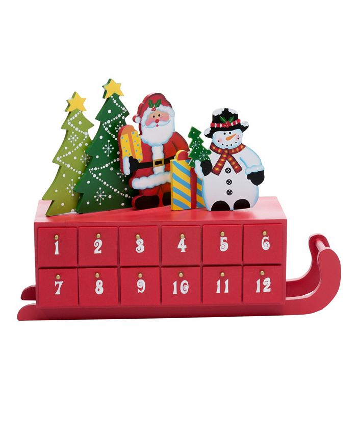 Kurt Adler 14 Inch Wooden Sleigh Shaped Advent Calendar Macy #39 s