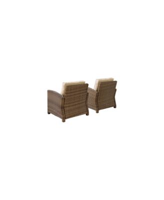 Bradenton 2 Piece Outdoor Wicker Seating Set With Cushions - 2 Arm Chairs