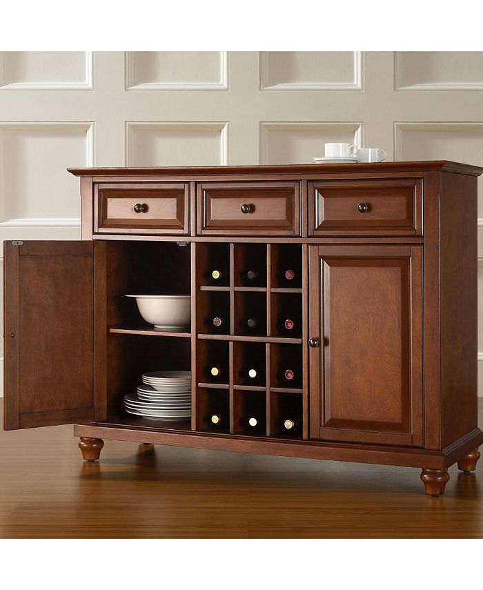 Crosley Cambridge Buffet Server Sideboard With Wine Storage
