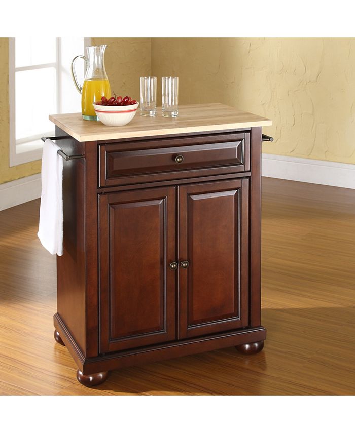 Crosley Alexandria Natural Wood Top Portable Kitchen Island Macy's