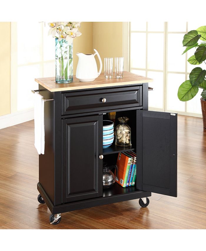 Crosley Natural Wood Top Portable Kitchen Cart Island Macy's