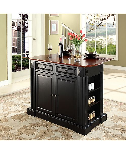 Crosley Coventry Drop Leaf Breakfast Bar Top Kitchen Island