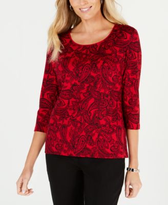 Karen Scott - Sequin Scroll Top