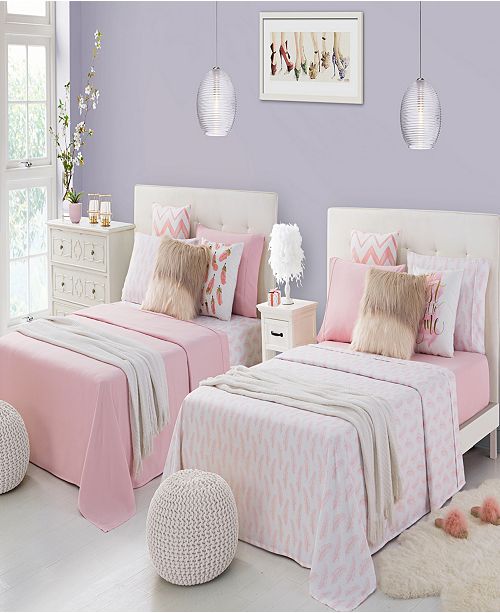 Cathay Home Inc. Mix Match Solid and Print Double Twin Sheet Sets