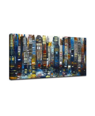 'Big City' Abstract Canvas Wall Art, 30x60"