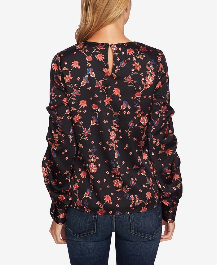 CeCe Printed Puff-Sleeve Blouse & Reviews - Tops - Women - Macy's