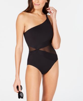 michael kors one shoulder bathing suit