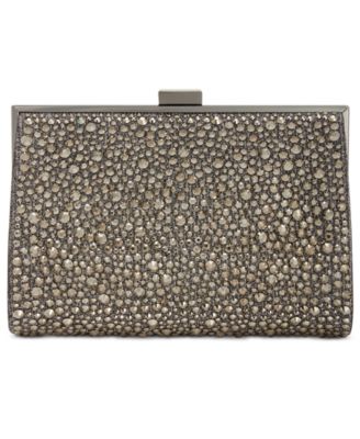 macy's silver clutch purse