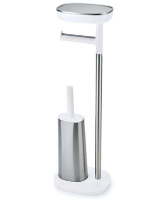 EasyStore™ Standing Toilet Paper Holder and Flex Steel Toilet Brush
