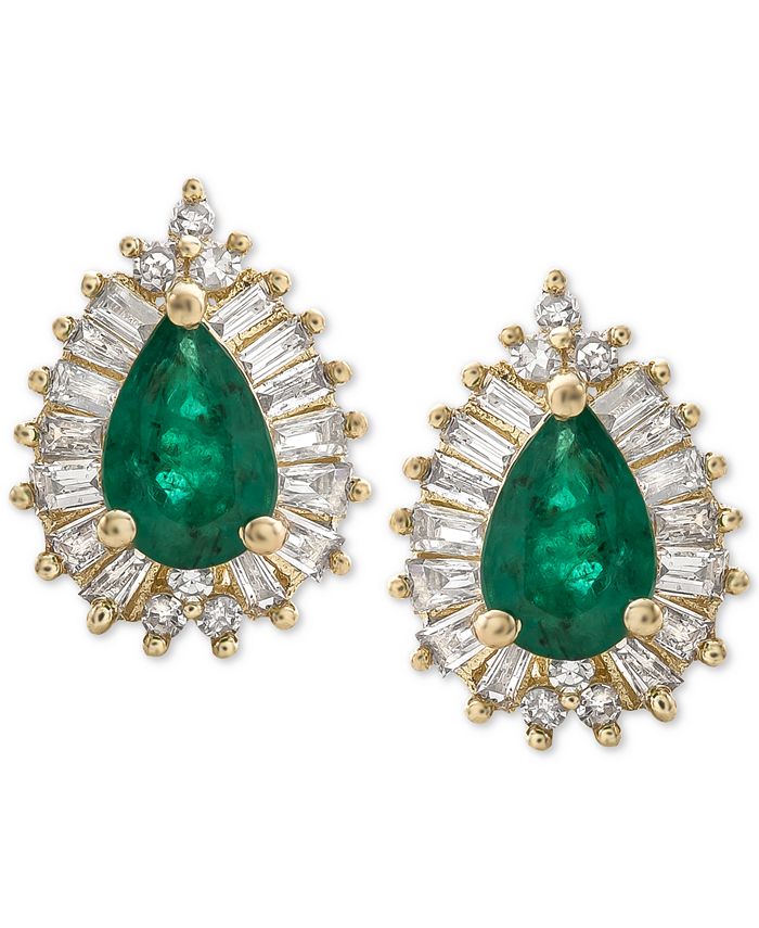 Macys emerald earrings clearance