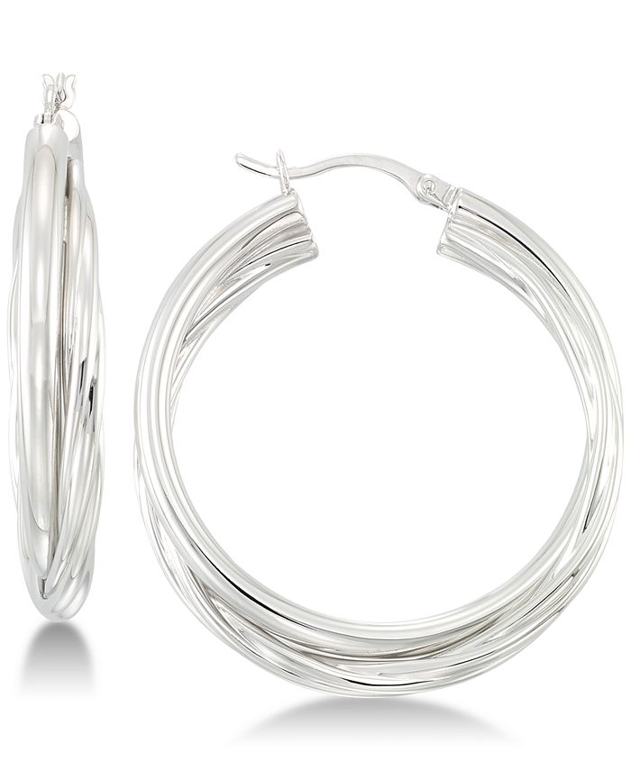 Simone I. Smith Double Twisted Hoop Earrings in Sterling Silver - Macy\'s