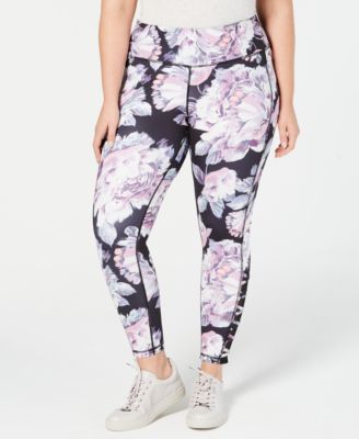 Ideology - Plus Size Printed Cutout Ankle Leggings