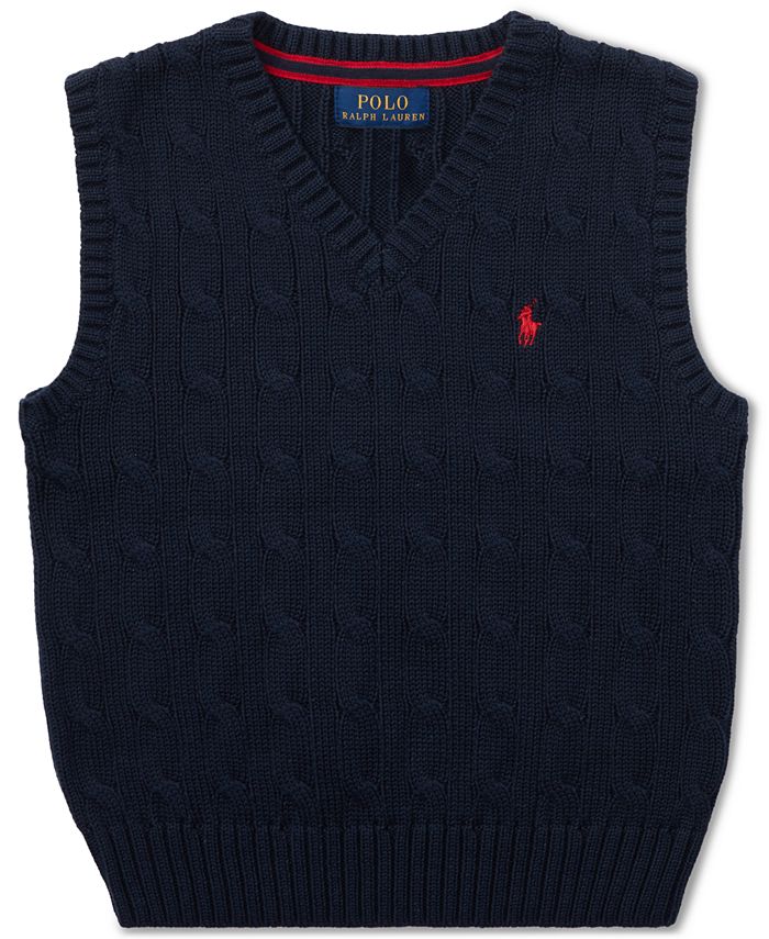 Polo Ralph Lauren Toddler Boys Cable-Knit Cotton Sweater Vest - Macy's