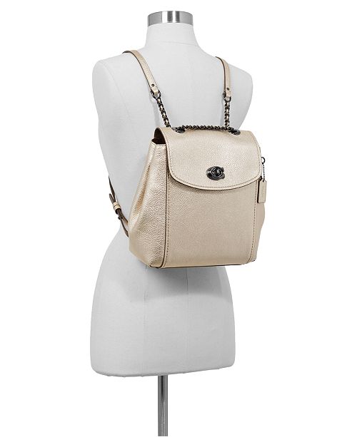 COACH Metallic Parker Convertible Backpack in Pebble Leather & Reviews