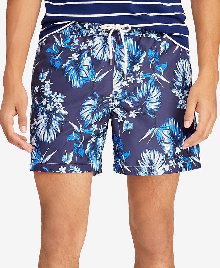 Lacoste Men's Signature Print Light 6 Swim Trunks - Macy's