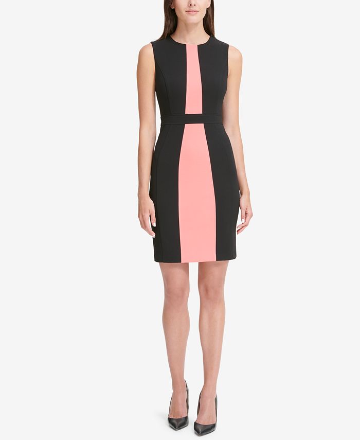 Tommy Hilfiger Colorblocked Scuba Crepe Sheath Dress Macy s