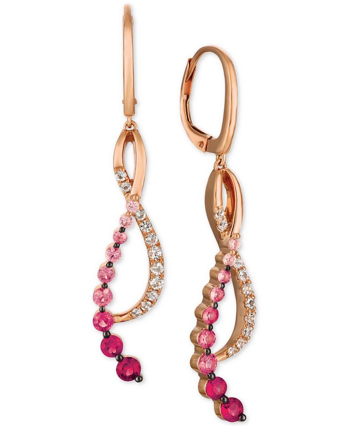 Le Vian - Multi-Gemstone Treble Clef Drop Earrings (1-1/4 ct. t.w.) in 14k Rose Gold