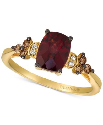 Rhodolite Garnet (1-3/4 ct. t.w.) & Diamond (1/6 ct. t.w.) in 14k Yellow Gold (Also Available in Rose Gold)
