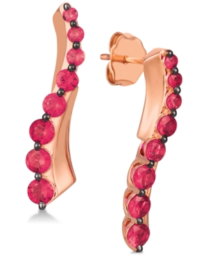 image of Le Vian Certified Passion Ruby Ear Climbers (1-1/4 ct. t.w.) in 14k Rose Gold