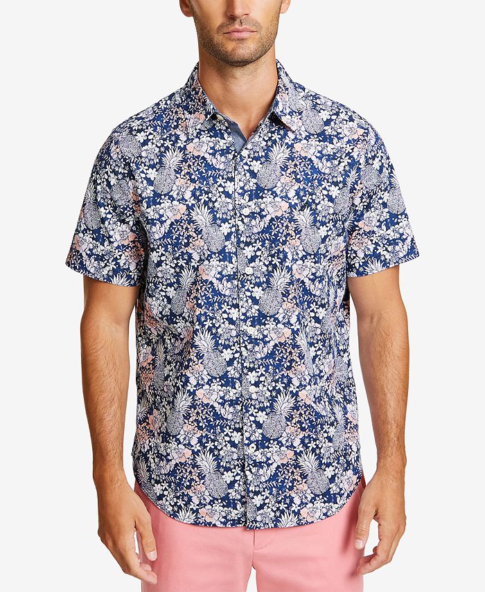 Nautica Men's Classic-Fit Stretch Tropical-Print Shirt - Macy's