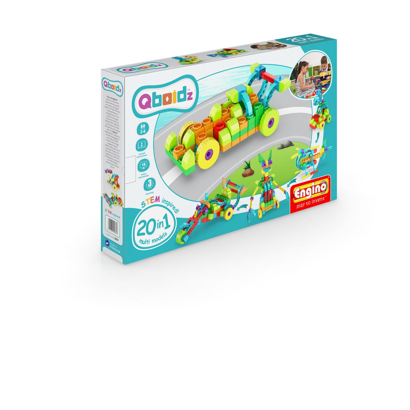 Детский конструктор Elenco Engino Qboidz 20 in 1 Stem 30-Piece Building Set, Ages 3+ — фото 6