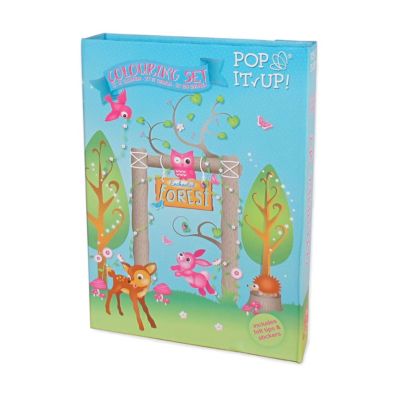 Pop It Up Enchanted Forest Combo Set Play Box With Play Mat And Coloring Set