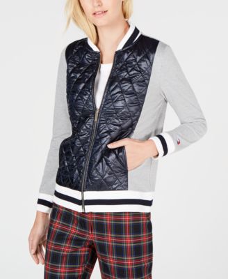 Tommy Hilfiger - Quilted-Front Knit Bomber Jacket