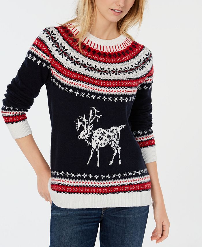 Tommy Hilfiger Reindeer Fair Isle Sweater, Created for Macy's - Macy's